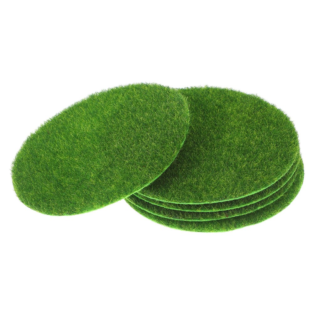 5 Pcs Artificial Mini Landscape Realistic Moss Rug Fake Grass Patio