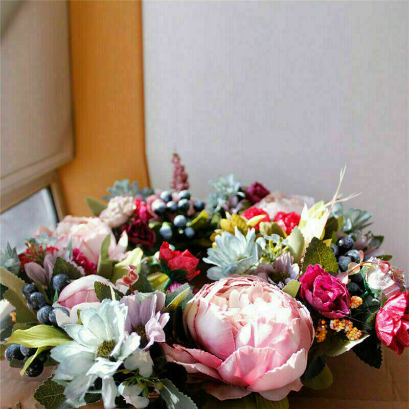 35cm Creativity Artificial Flowers Wreath Peony Garland Door Wreath Home Decor
