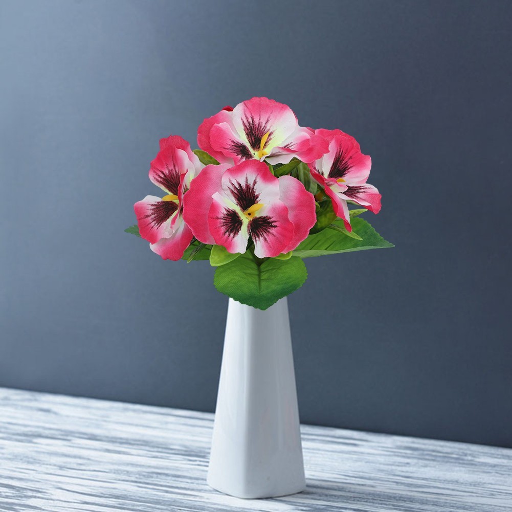 Silk Pansy Flower Bouquet for Wedding Reception Decor Home Wall Display