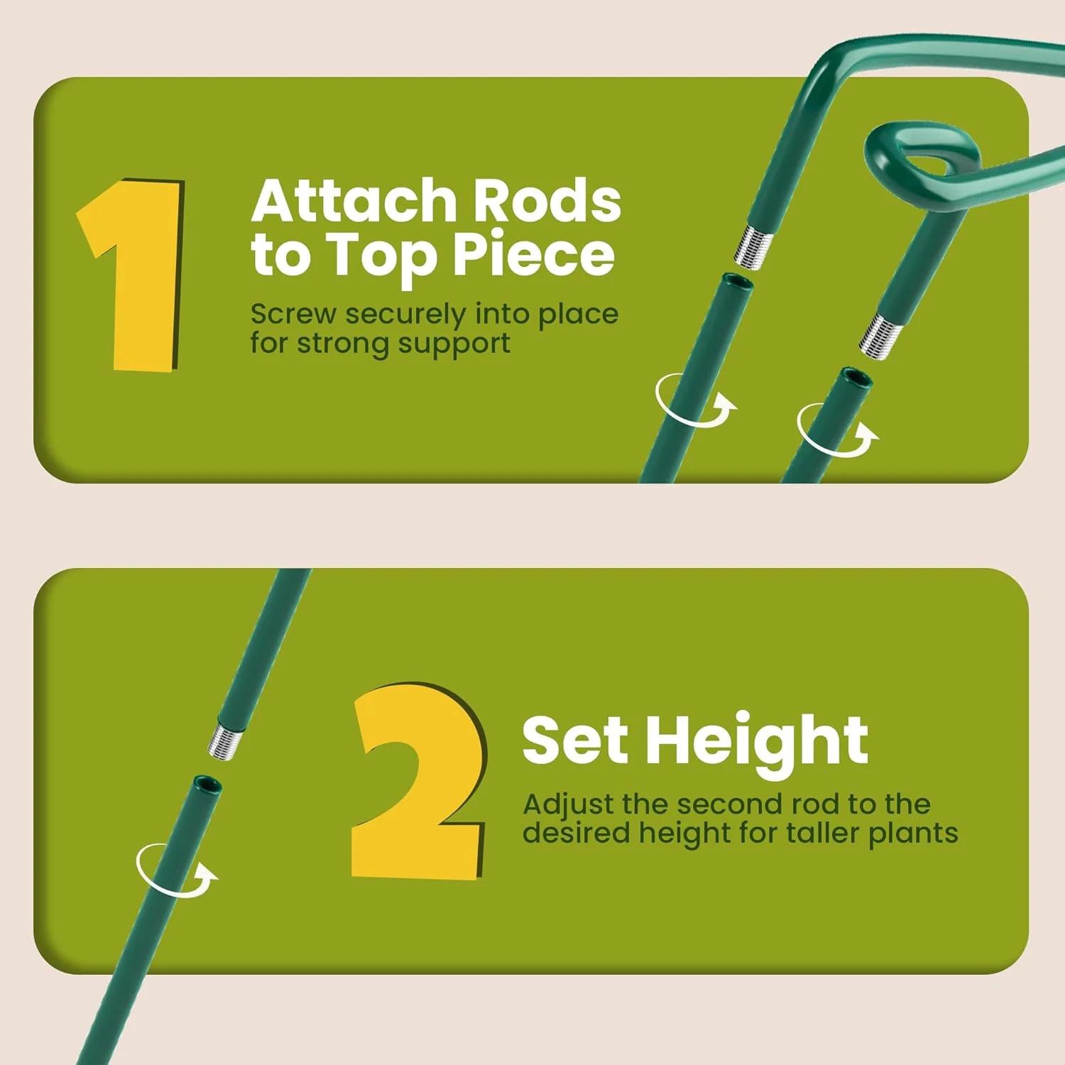 6 Pack Plant Support Stakes – Tall Plant Stakes for Indoor and Outdoor Gardens –