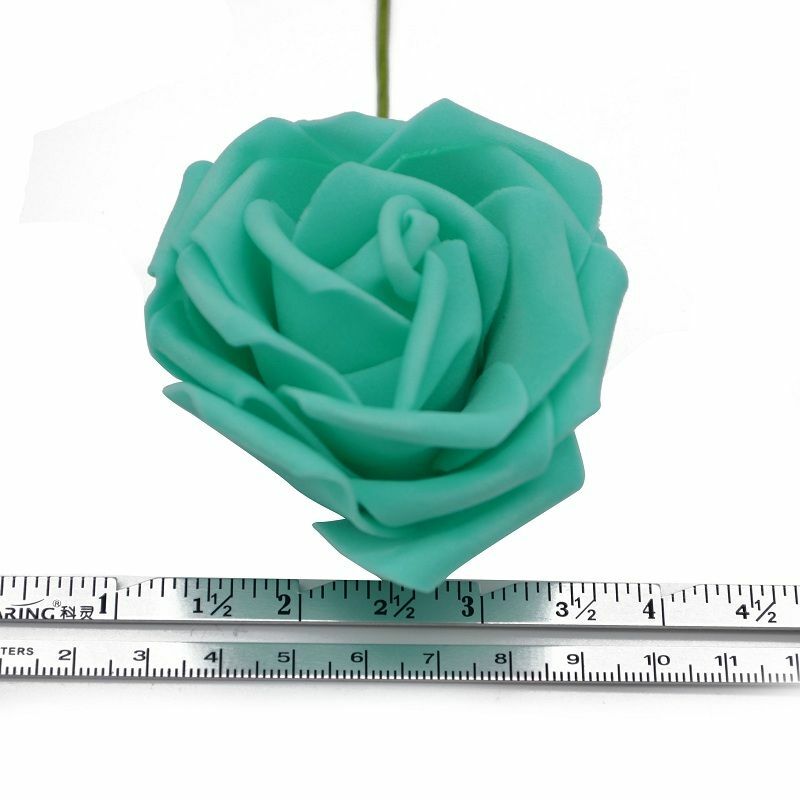 25 Heads 8CM Colorful Artificial PE Foam Rose Flowers Bride Home Bouquet Decor