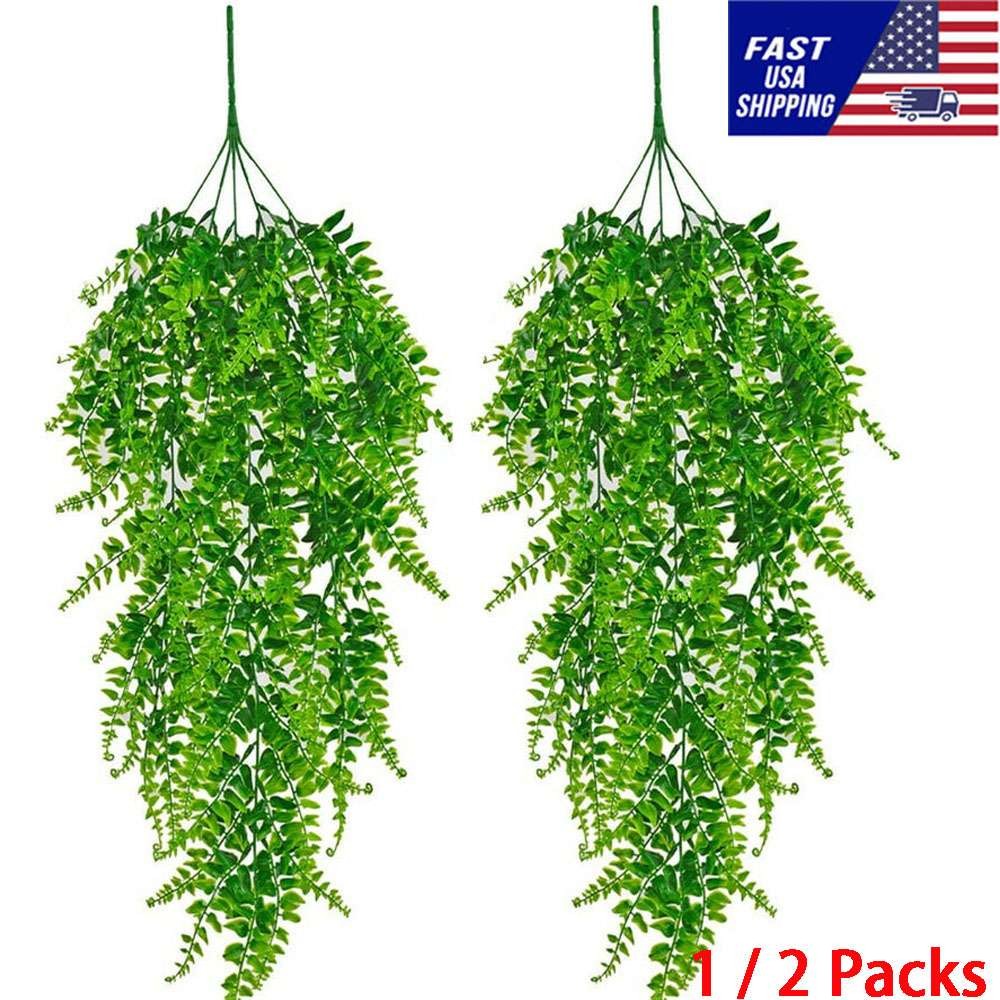 1-4Pcs Artificial Plants Vines Boston Fern Persian Rattan Greenery Ferns Ivy Set