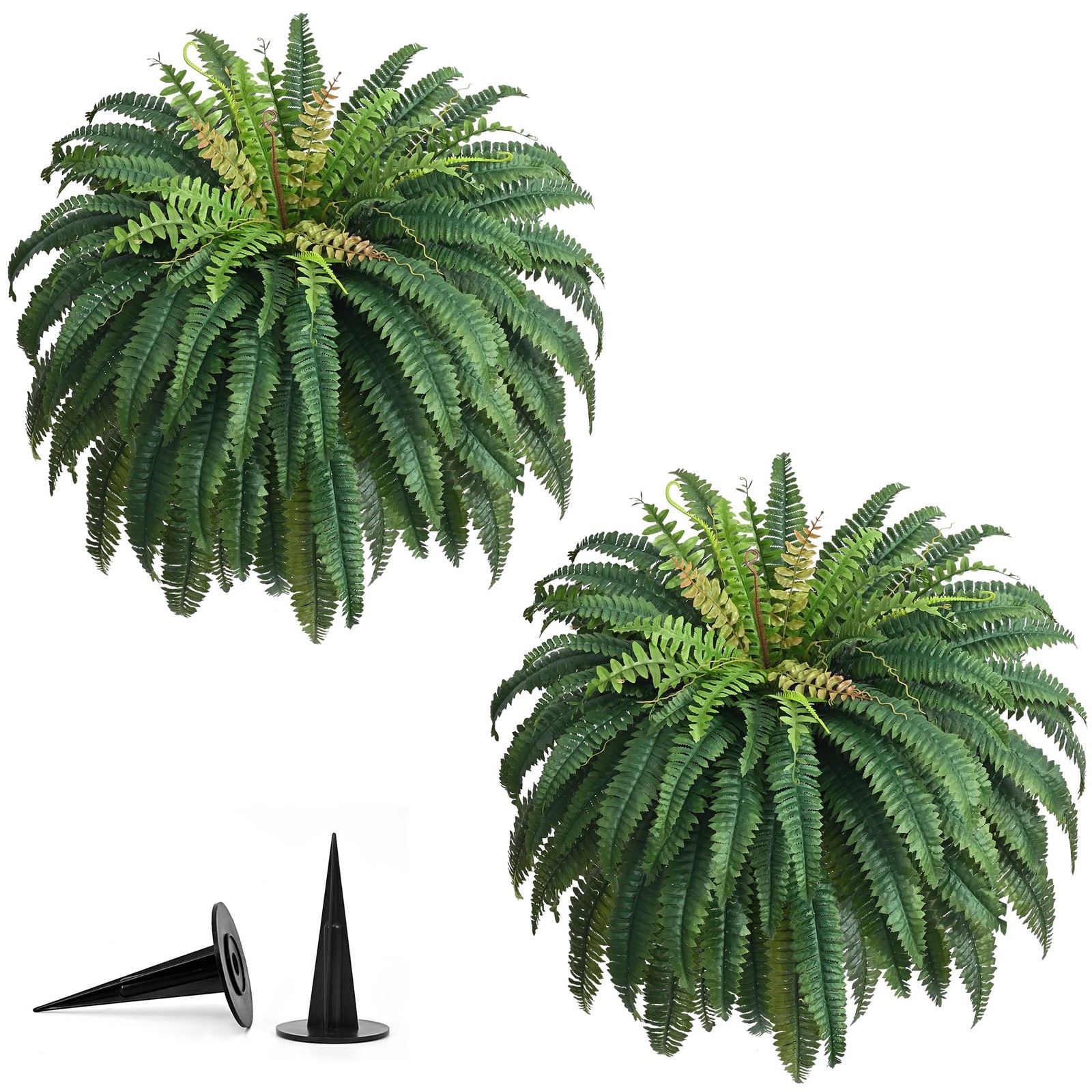 48In 96 Leaves Large Fake Ferns Plants 2Pcs Artificial Ferns for Outdoors