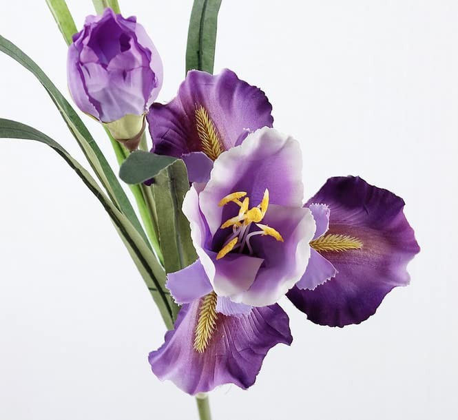 3pcs Artificial Iris Flower Purple Silk Flower 9 Heads, 36 Inch Artificial Fl…