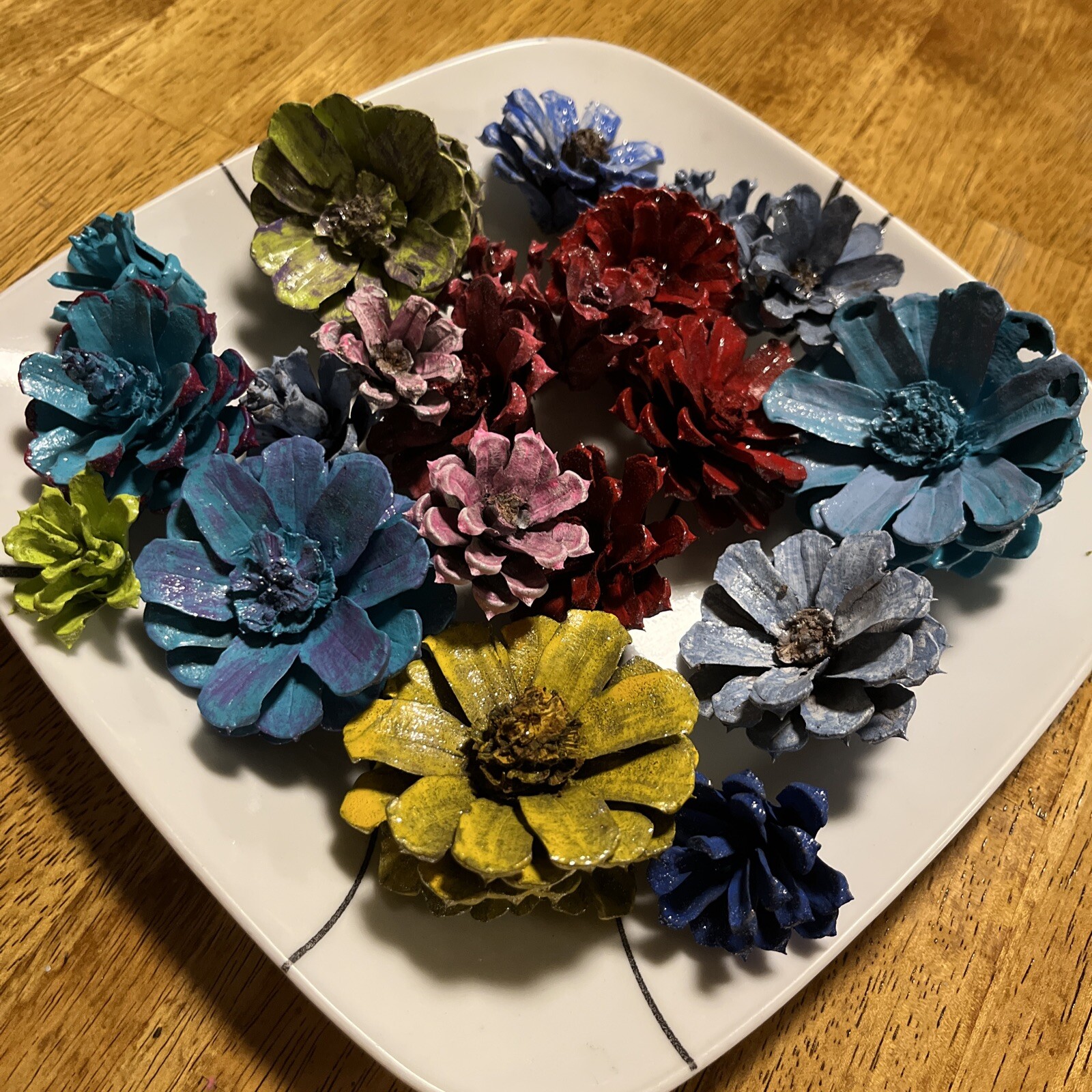 1 Dozen Pine Cone Flowers/Pine Cone Succulent-Hand Cut/Rustic