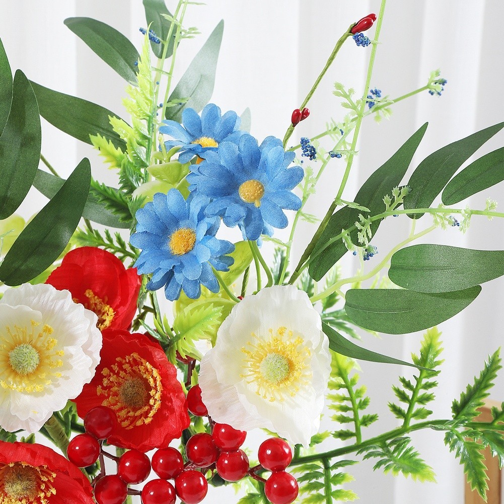 Silk Floral Stems Wedding Centerpieces Lifelike Petals Flexible Plastic Wires