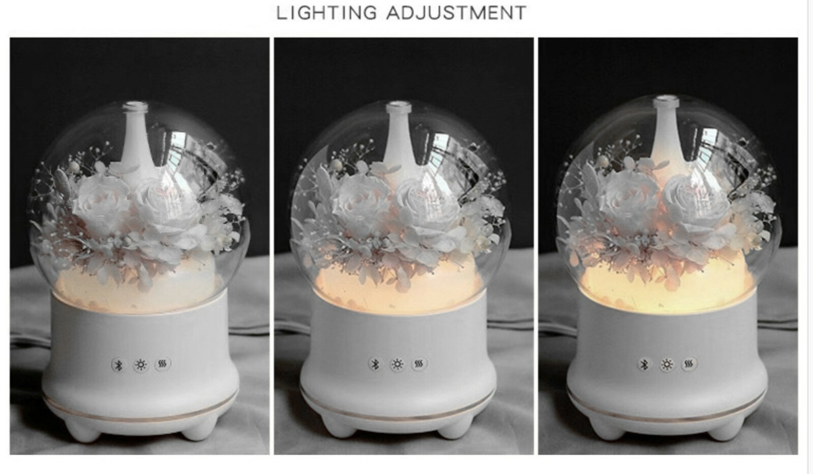 Essential Oil Diffuser Speaker Bluetooth WHITE Humidifier w/ LED Night Light