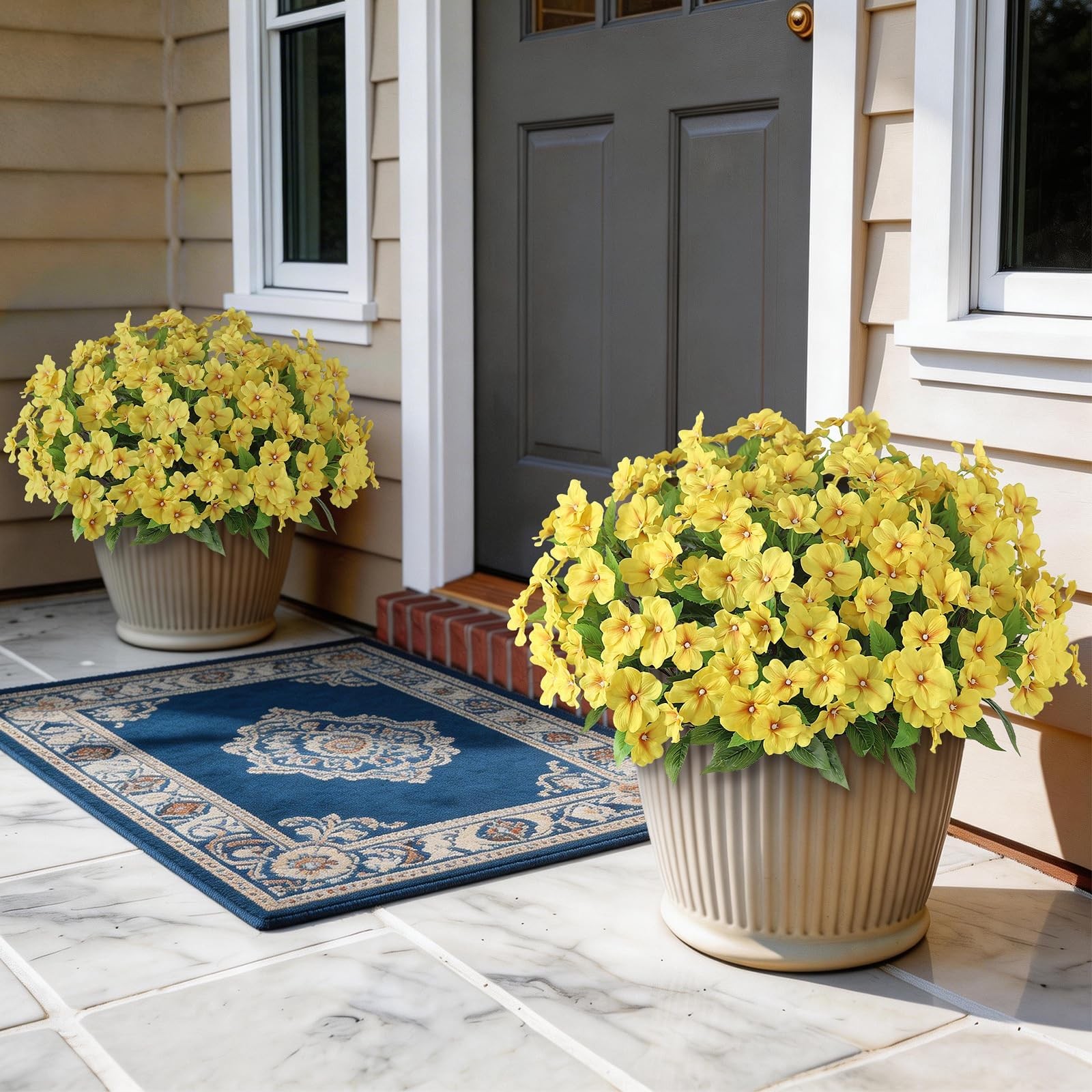 8 Bundles Artificial Impatiens for Outdoor Spring Summer Decor, No Fade Silk …