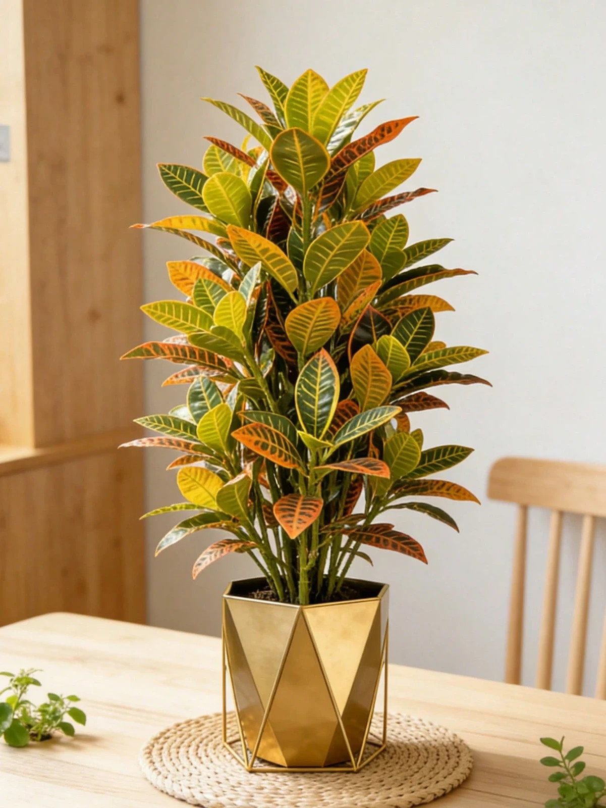 1pc Artificial Ficus Tree With Color Changing Leaves 41cm/16.14in-52Leaves no po