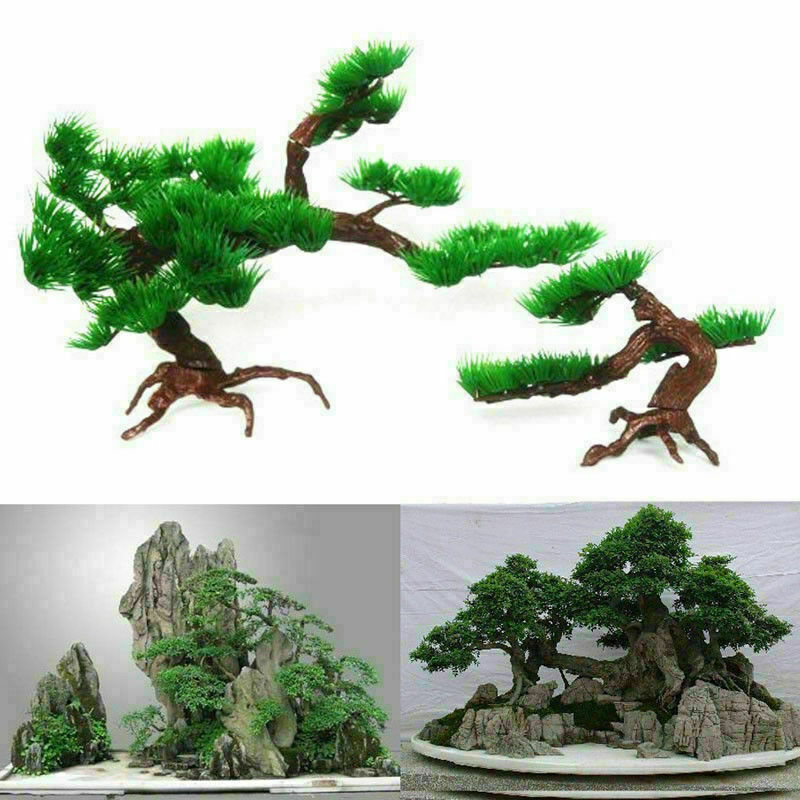 Bonsai Artificial Fake Quality Green Pine Tree Plant Home Garden Office Decor