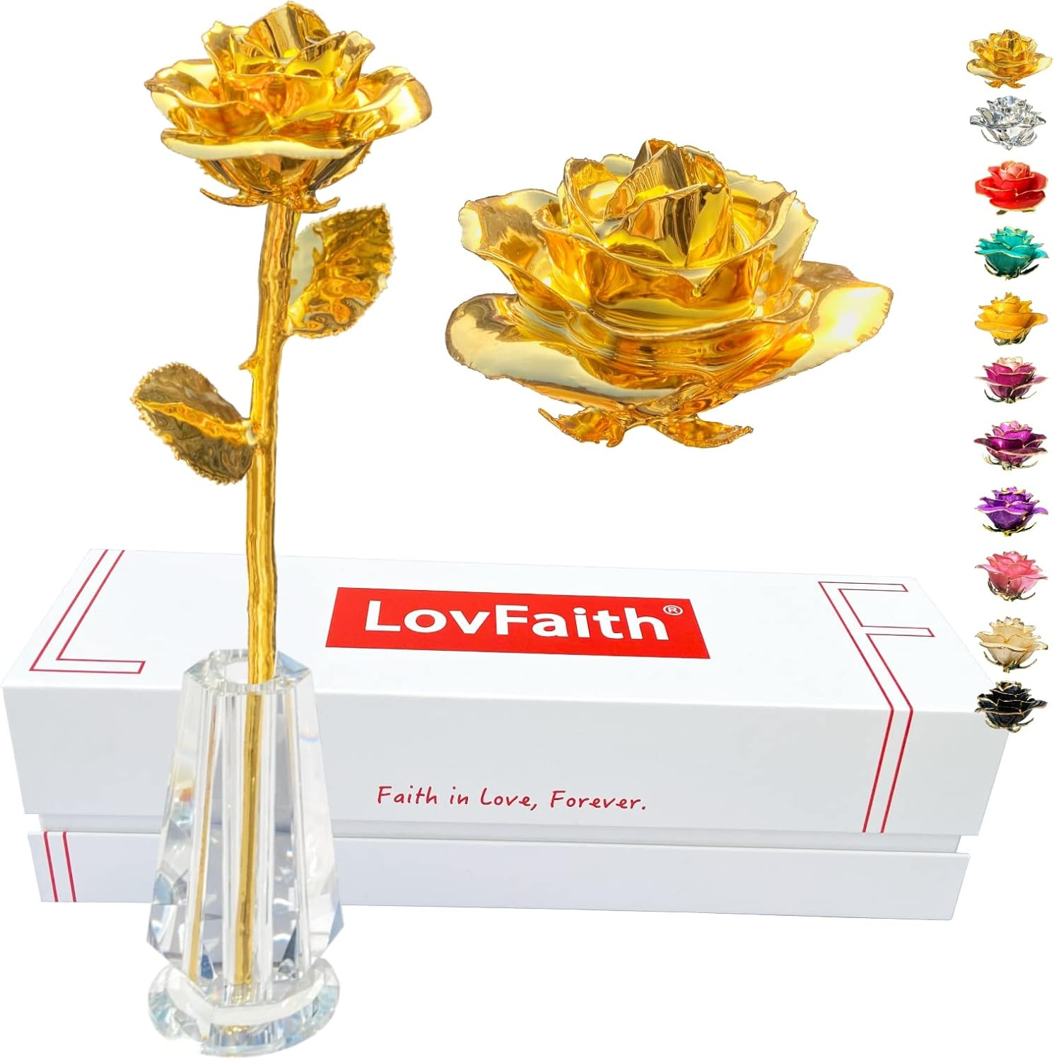 Valentine Gift Real Rose Dipped Thick Sterling Silver with Crystal Stand, Best 2
