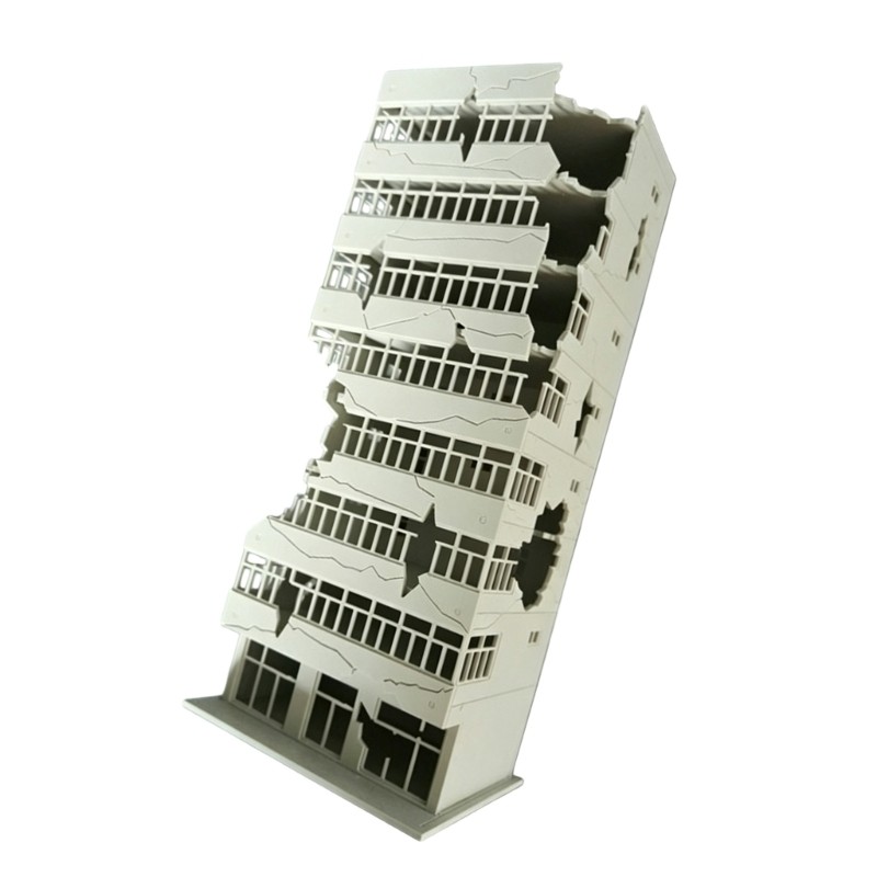 Authentic War Torn Building Miniature Plastic Texture for Historical Dioramas