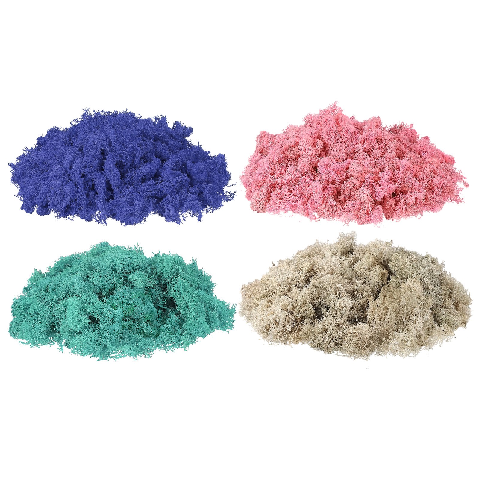 14oz Fake Preserved Reindeer Moss, Purple/Light Pink/Blue/White