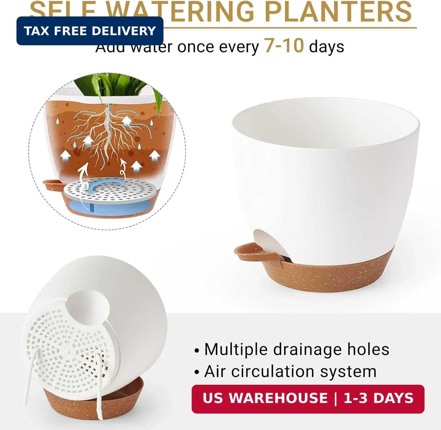 Mkono 3 Pack Hanging Planters for Indoor Plants with Self Watering, Outdoor Hang