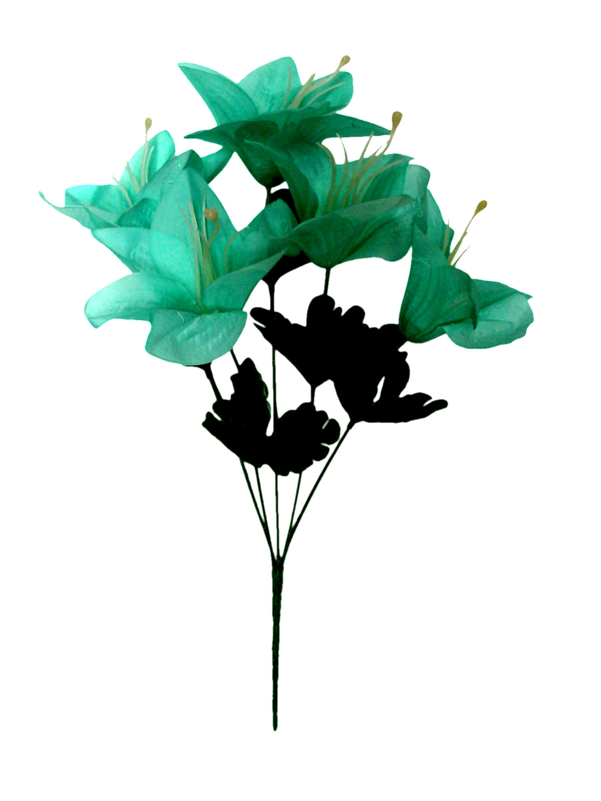 (12-Pack) 60 Aqua Green Trumpet Lilies Silk Flower 13″ Bush In/Outdoor Decor US