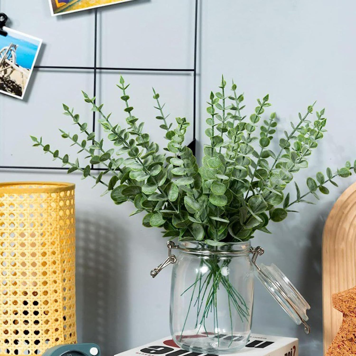 Eucalyptus Stems 12 PCS Artificial Leaves Home Office House Table Decor Wedding