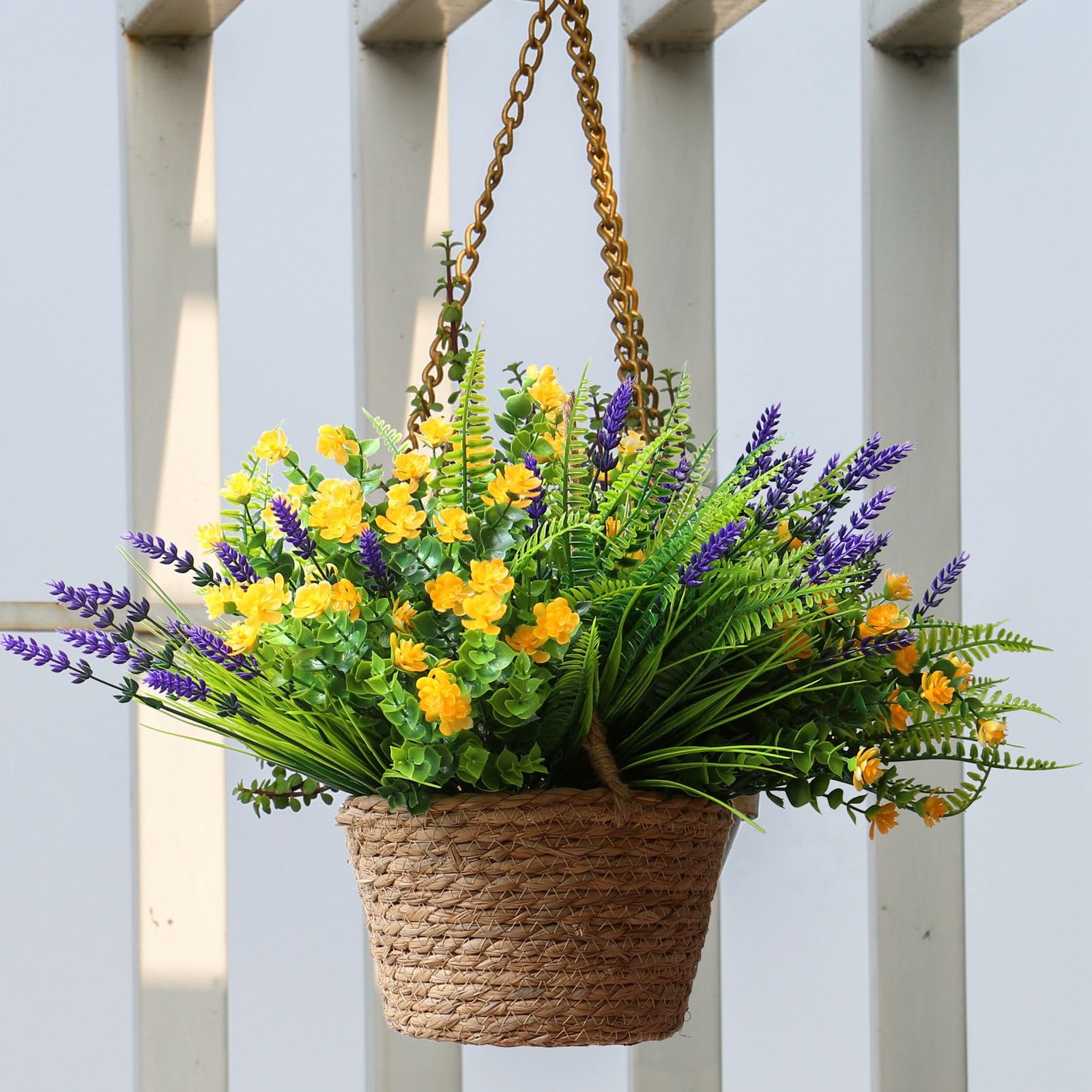 18PCS Outdoor Artificial Plants Flowers Bulk, UV Resistant Fake Monkey Grass …