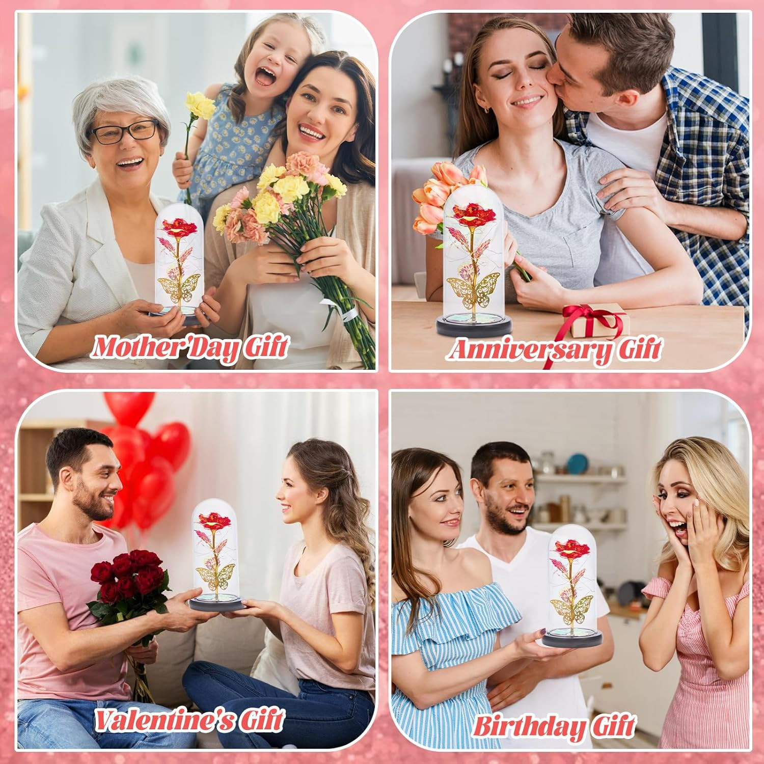 Galaxy Rose Forever Light up – Galaxy Rose Gift for Mom, Artificial Eternal Fore