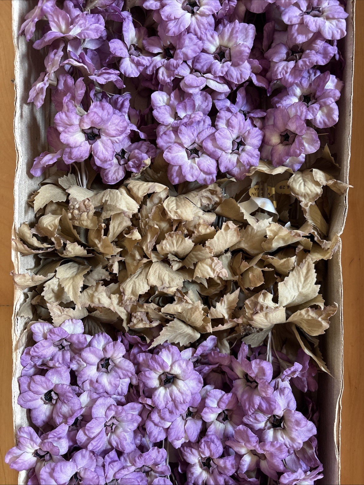 Vintage Plastic Large Purple Larkspur Flower Stems – Case of 12 – New Old Stock