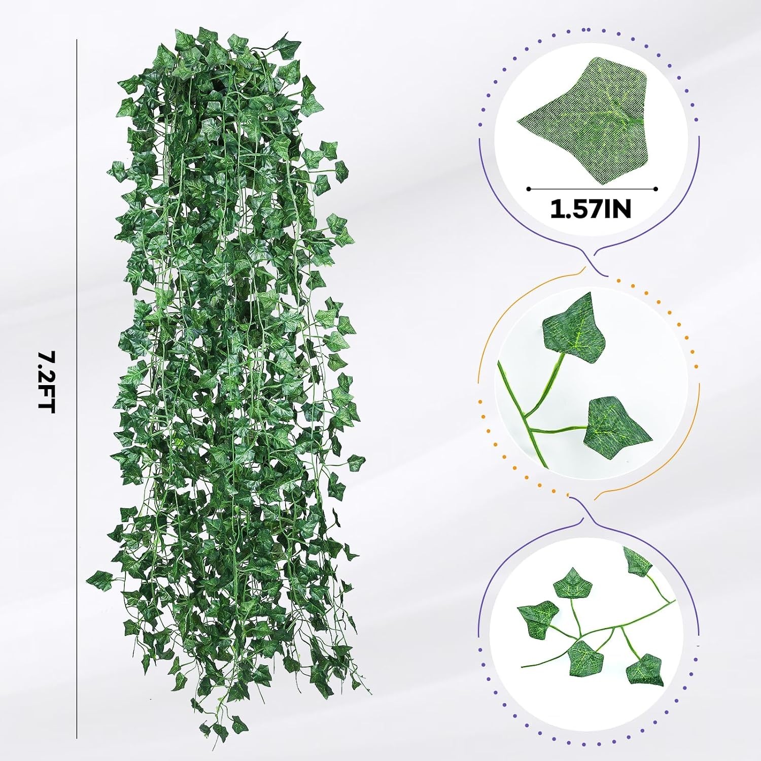 18 Pack 126 Feet Vines,Ivy,Ivy Garland,Fake Ivy,Fake Leaves,Ivy Vines,Artificial