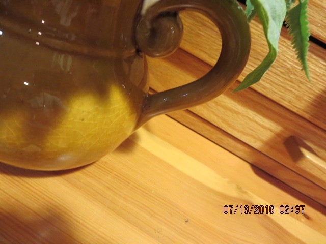 WHITE SUNFLOWER ARRANGEMENT IN CERAMIC YELLOW PITCHER–#T39A-5