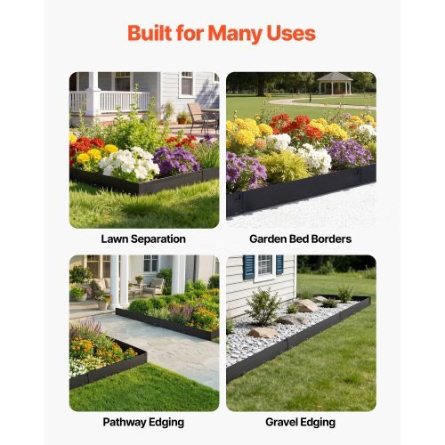 Galvanized Steel Landscape Edging, 6-Pack 40 x 8.15 Inch Metal Edging for Landsc