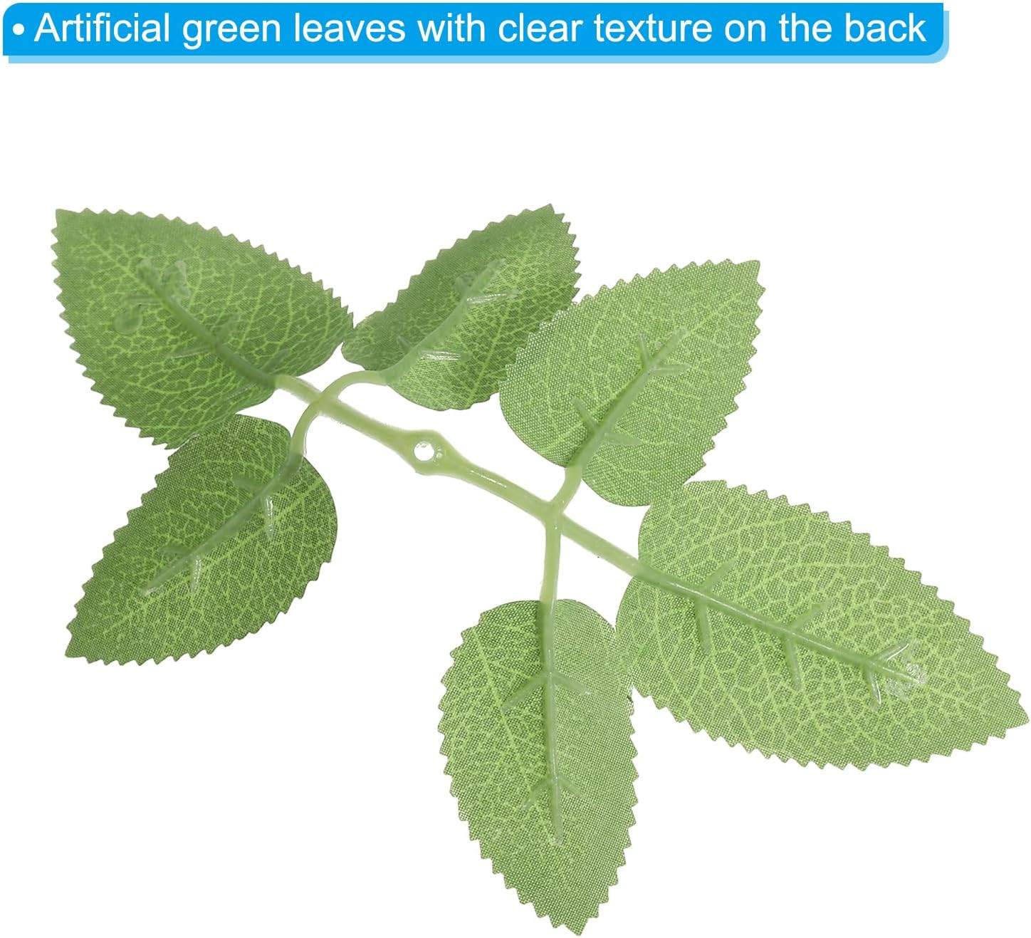 3.54X7.48 Artificial Silk Rose Leaf, 40 Pcs Artificial Greenery Leaves Fake Leav