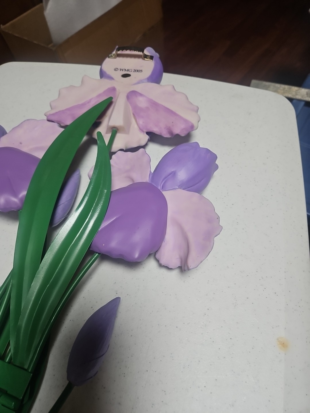 Purple Iris, 29″L× 13″W, WMG , Wall Decor, Ceramic/Resin Flowers & Metal Stem