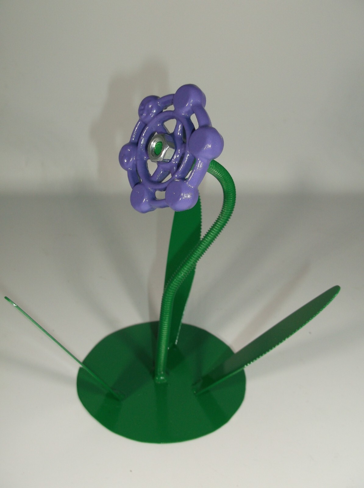 Purple Metal Flower, Faucet Handle Flower Metal Art, miniature Gift ideas