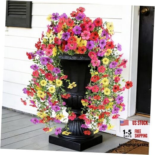 Artificial Flowers for Outdoors, UV Resistant 2 Bundles Fake 2PCS Mix Colors1