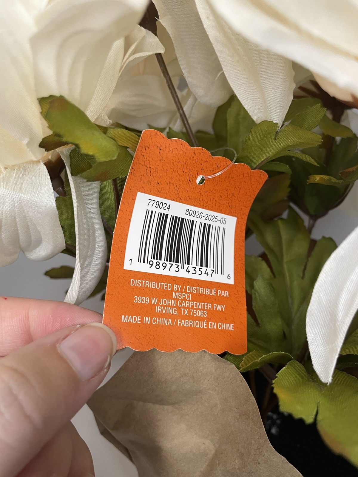 New Ashland Artificial Floral White Dahlia 6-8 Lg Blooms Light Pot 9”x12” HOM15