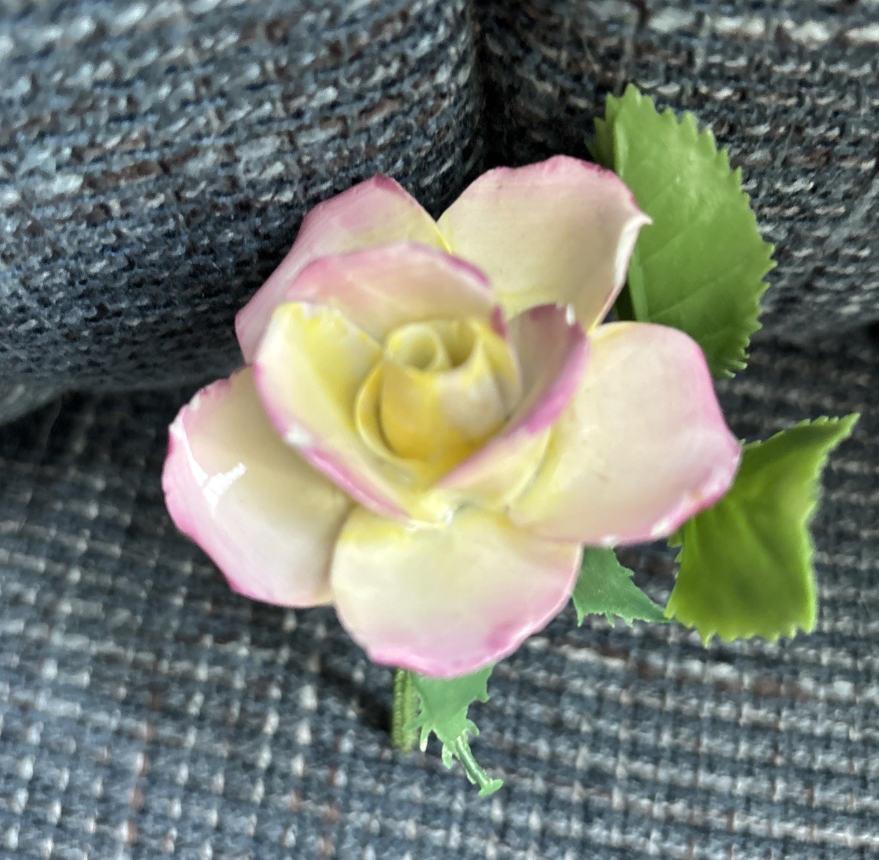 VTG Fine Bone China Flowers Crysanthemum & Yellow Rose Mixed Handmade Realistic
