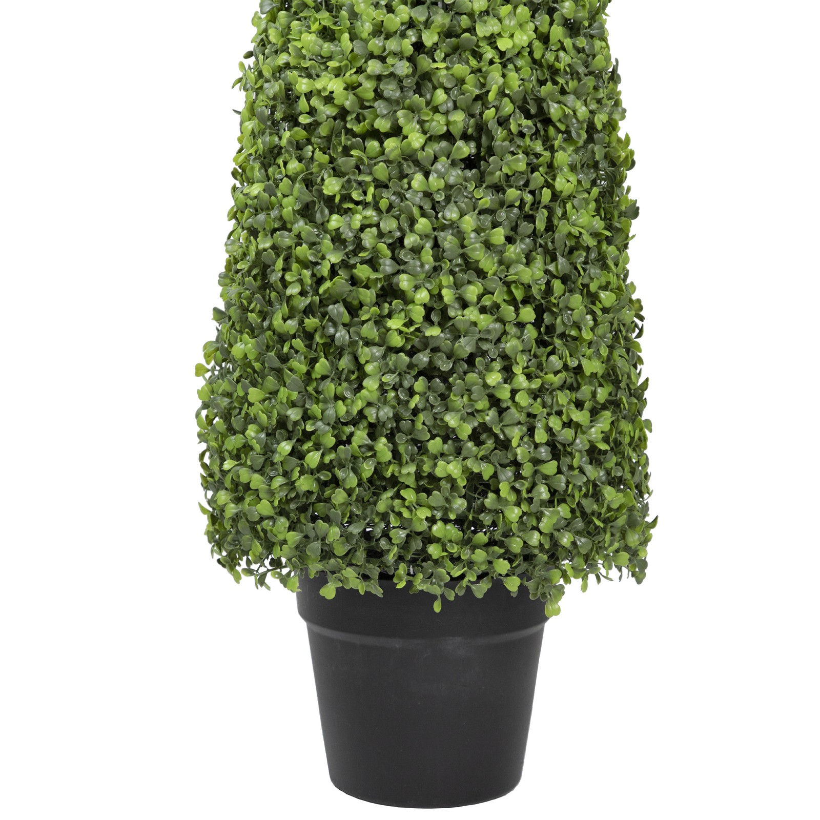Northlight 45IN Potted Artificial Two Tone Green Triangular Boxwood Topiary