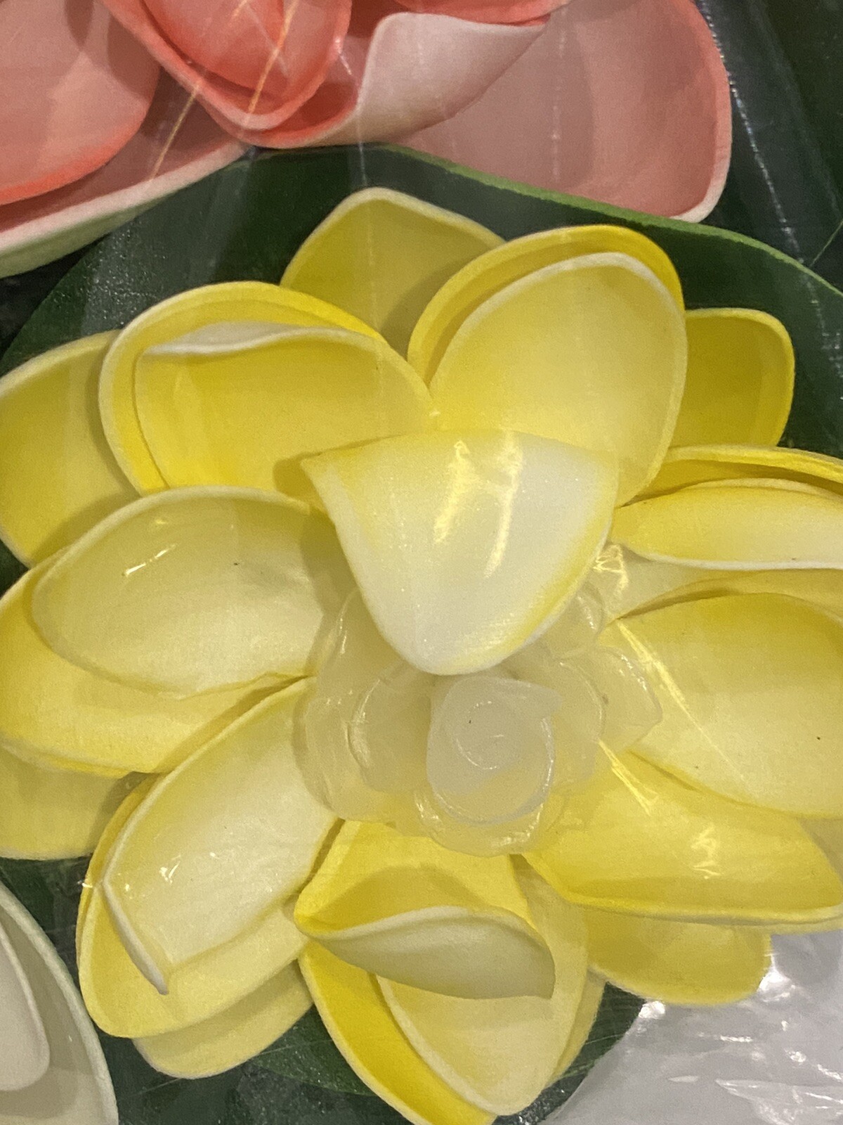 LACGO 6 Pcs Floating Foam Lotus Flower with Water Lily Pad Warm White Lights