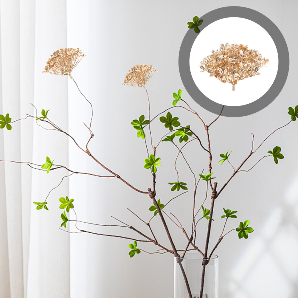 10 Pcs Plastic Golden Artificial Hydrangea Flower Heads Wedding Decoration