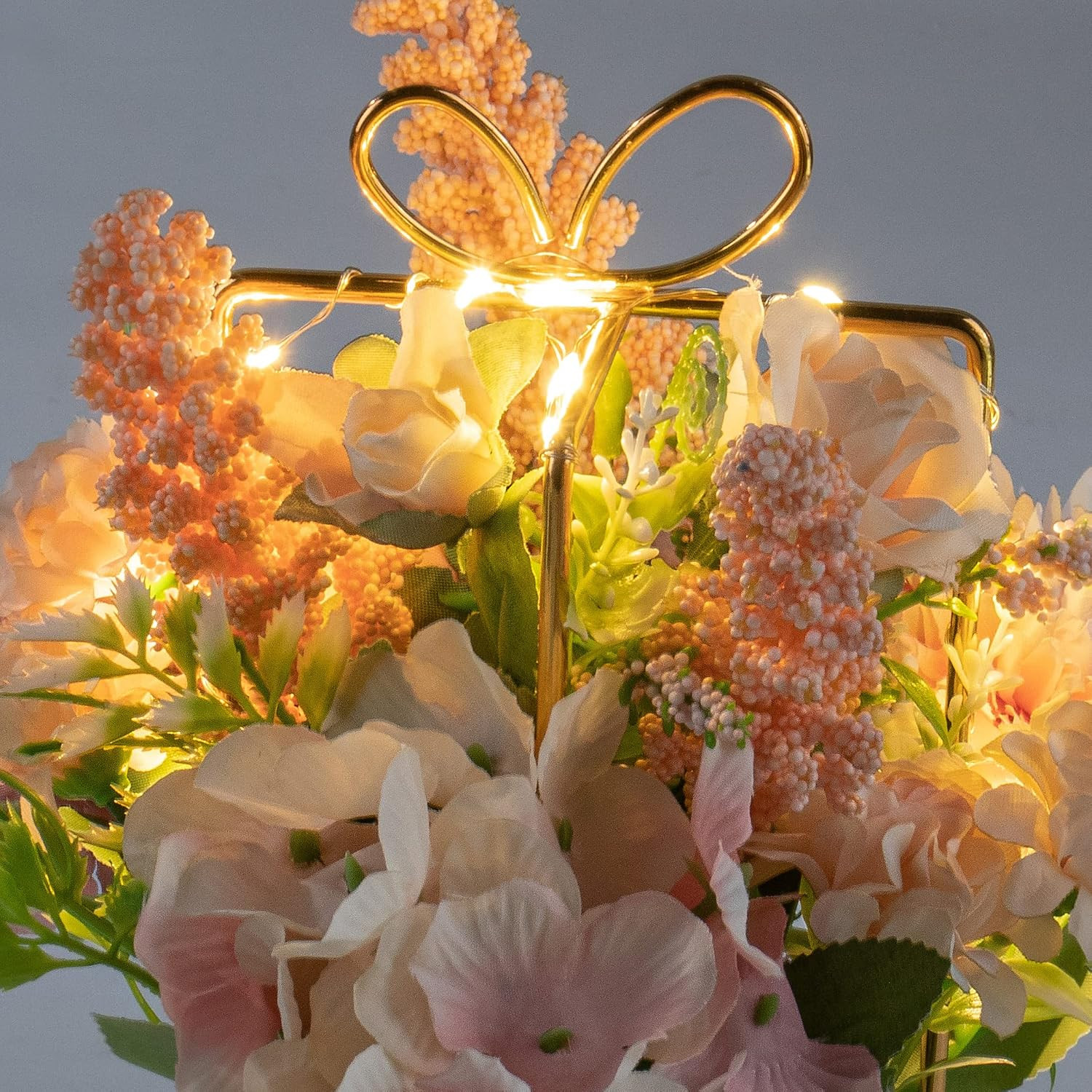 Set of 2 LED Pink & Purple Artificial Flowers for Home & Office Decor