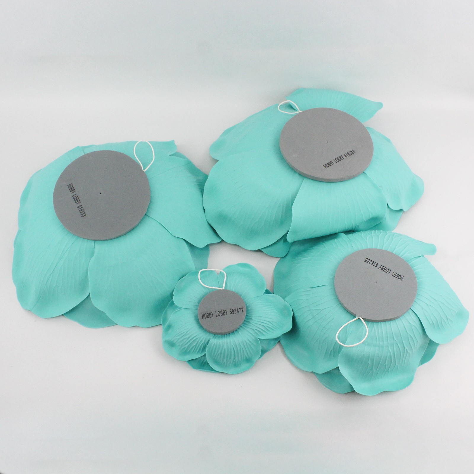 Lot of 4 Hobby Lobby Mint Green Hanging Foam Flowers Wall Decor