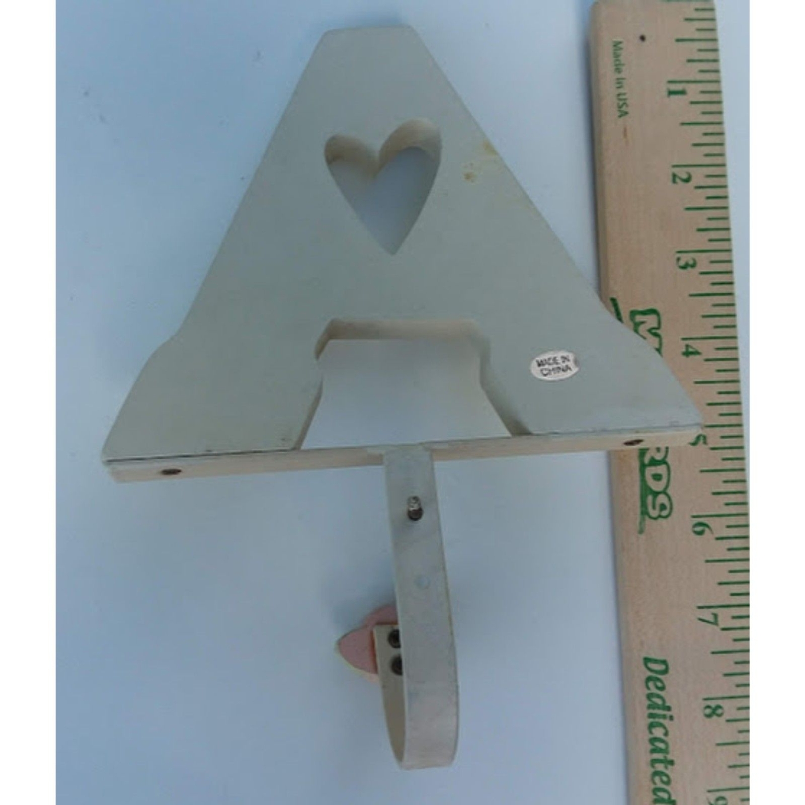 Home Interiors Kids Letter A Single Wall Mounted Coat Hook Heart Butterfly Rose
