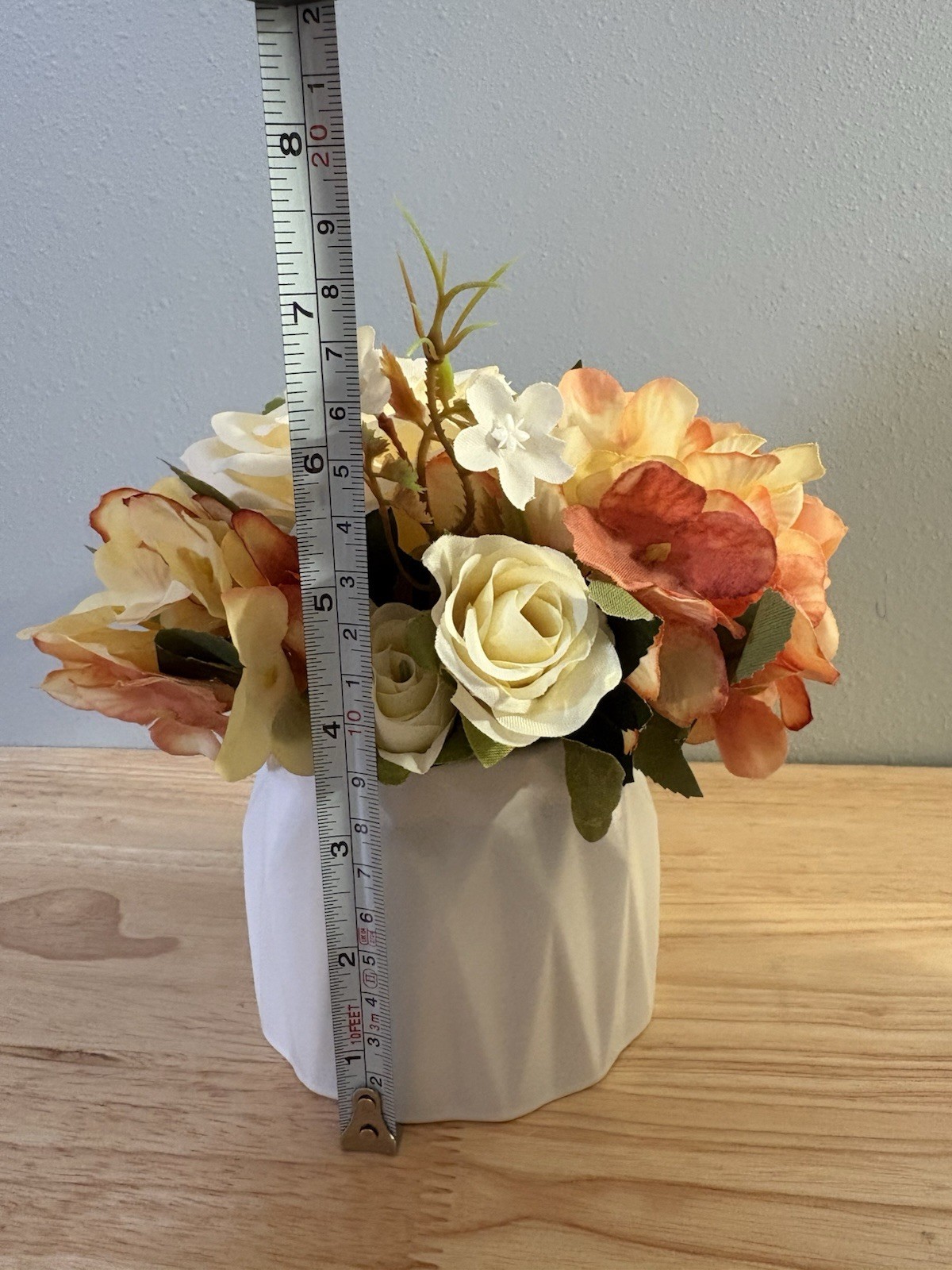 Artificial Floral Arrangement In Ceramic Vase *Home Decor