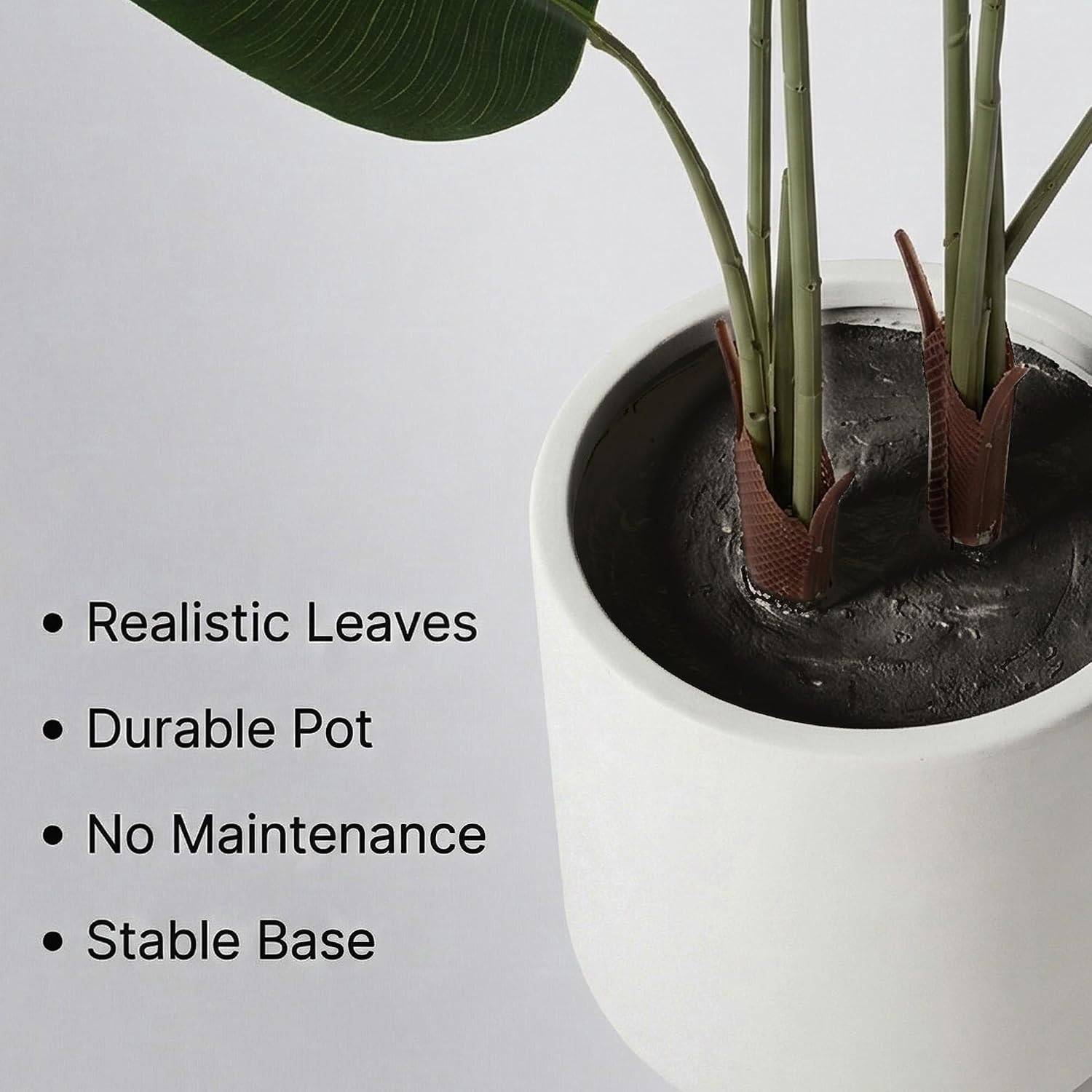 2 Pack Artificial Bird of Paradise Plant 5.2Ft, Faux Banana Leaf Tropical Trees