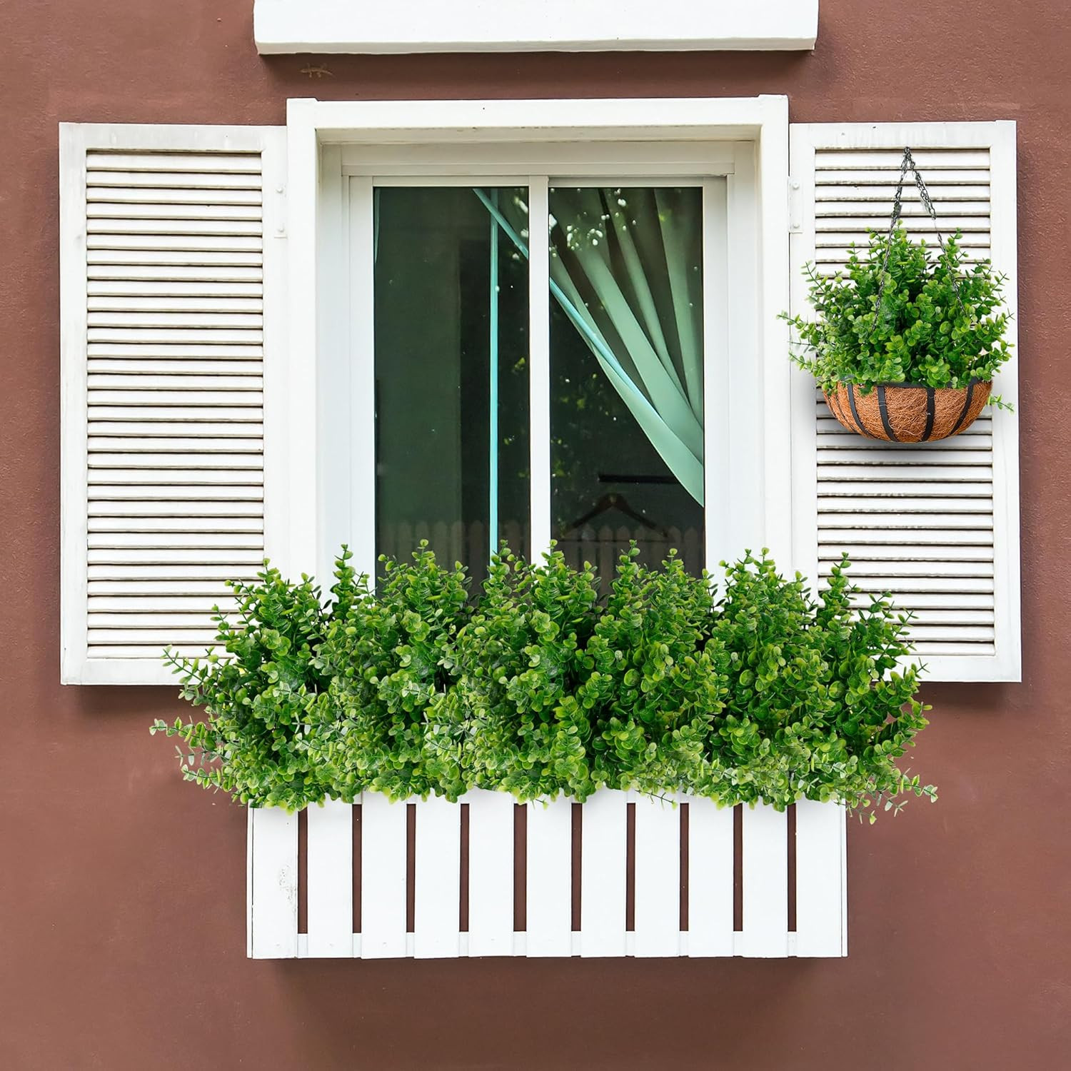 Artificial Flowers for Outdoors 12 Bundles UV Resistant Boxwood Shrubs Artificia