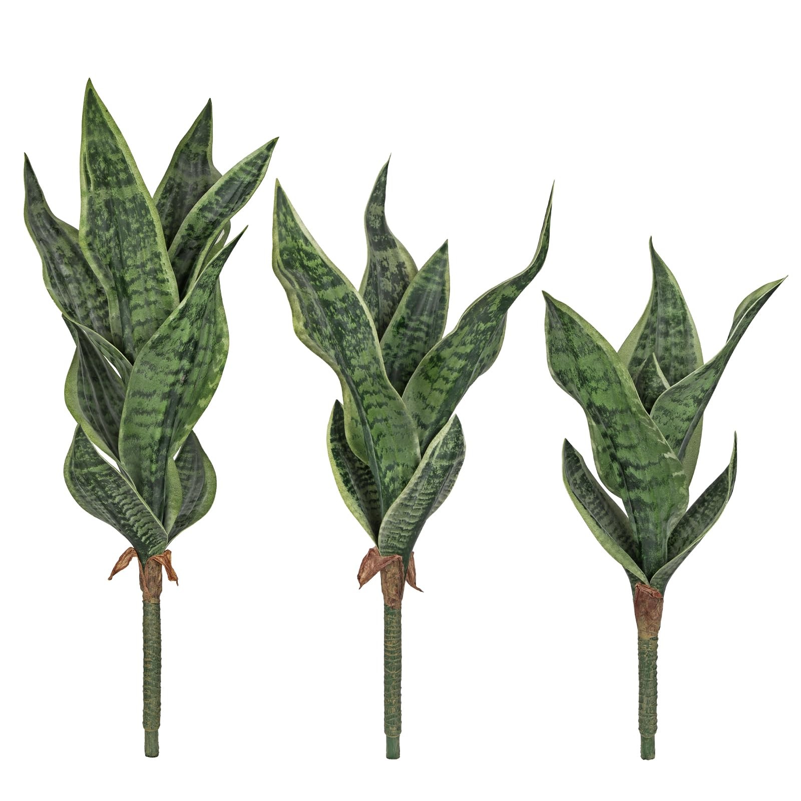 DILATATA Unpotted Artificial Snake Plant Faux Sansevieria Leaf Single Stem Fa…