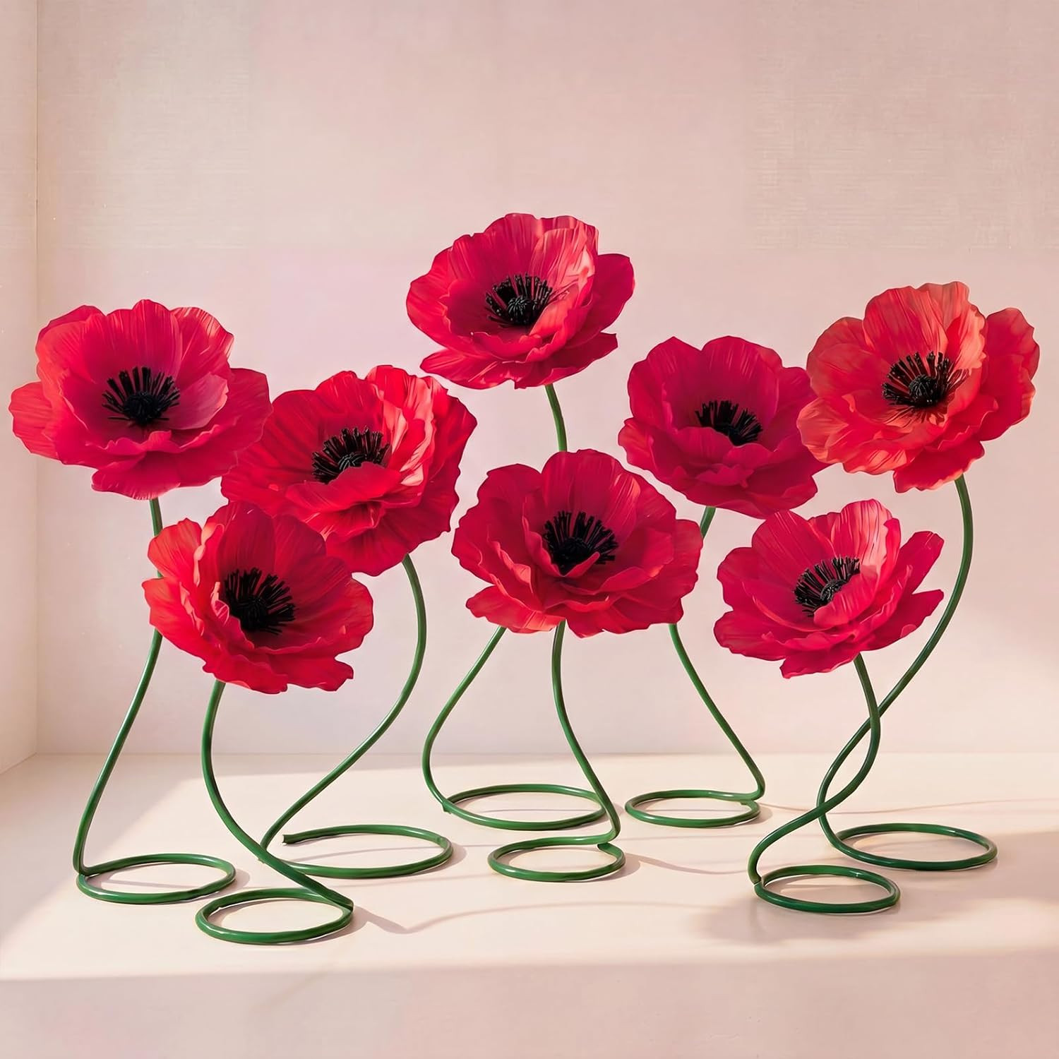 3 Pcs 5Ft Large Mix Color Poppy Flowers Giant Artificial Poppy Huge Decoration f