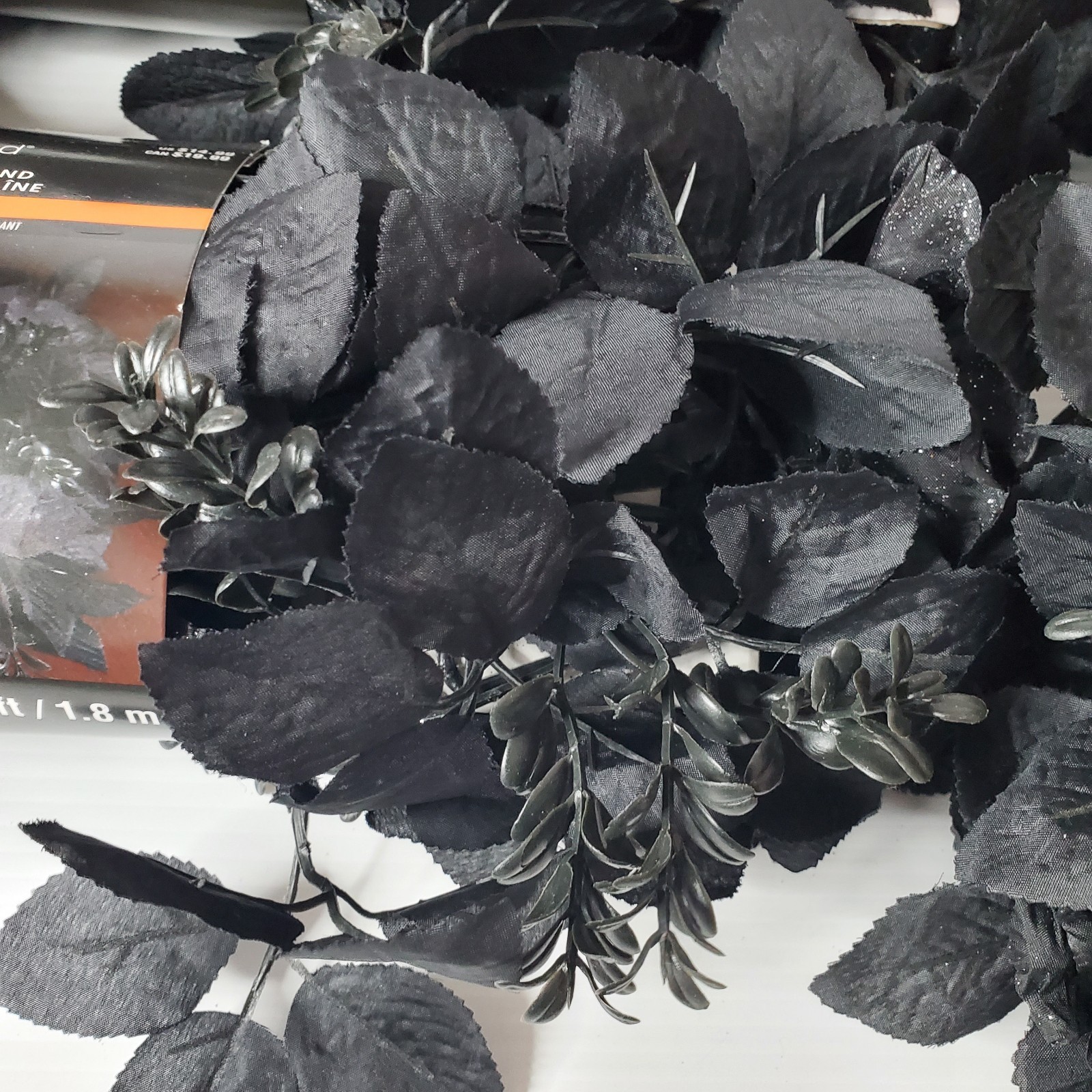 Ashland Halloween Gothic Chain Garland Glitter Black Rose 6ft Each Lot Set Of 8