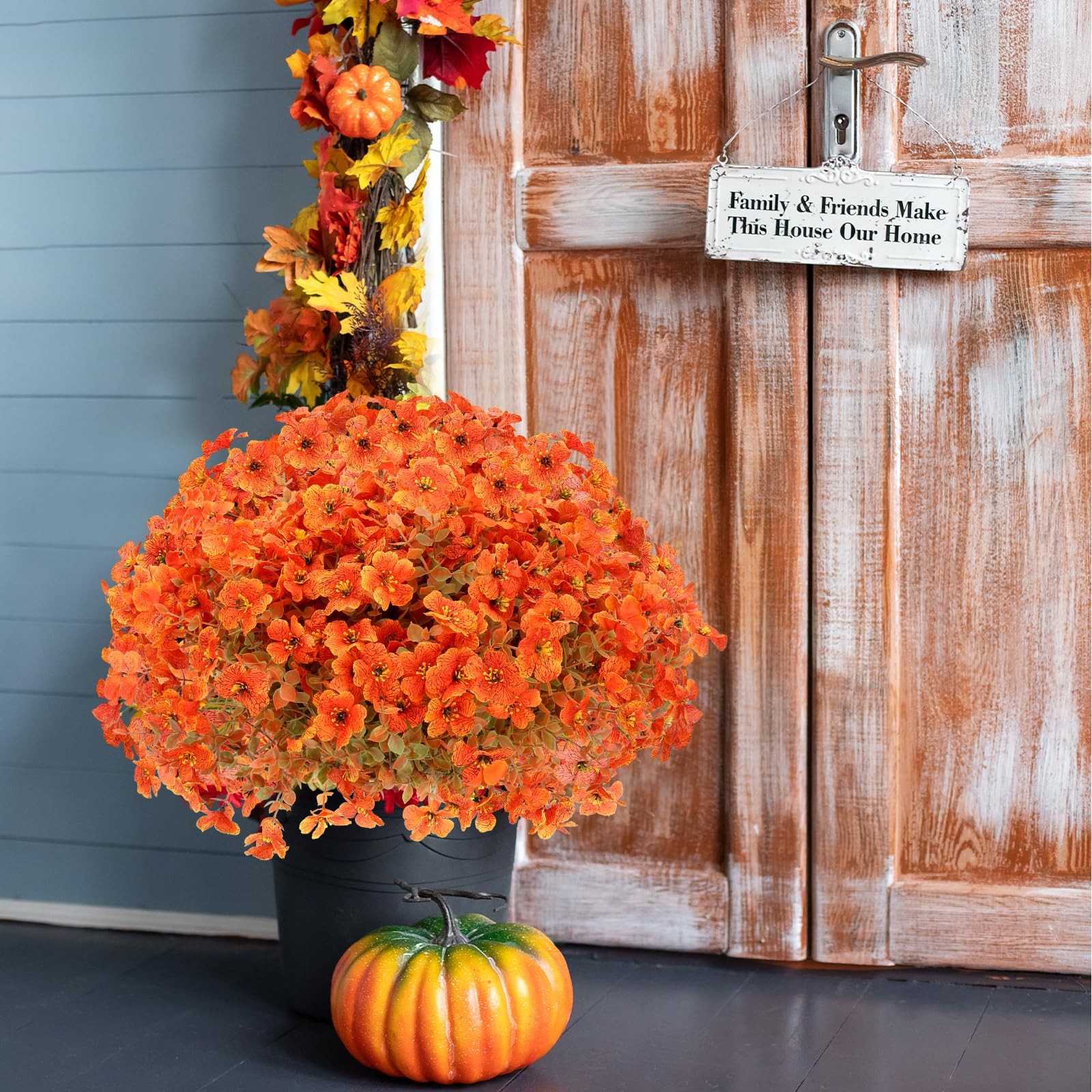 Fall Flowers Artificial for Decoration, Artificial Fall Mums Flowers for Outd…