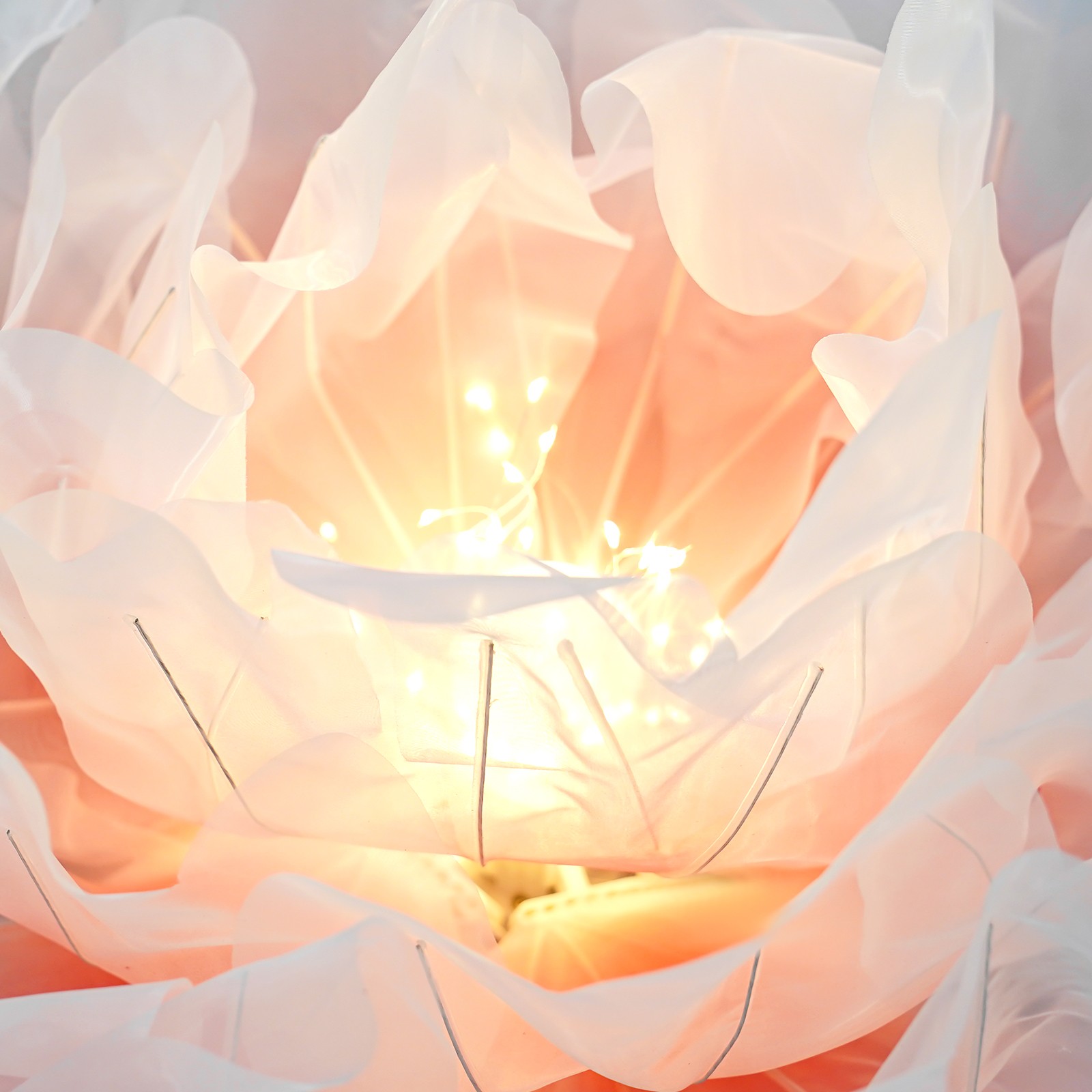Flower Decoration W/ Light Large Electric Auto-Open Artificial Flower for Party