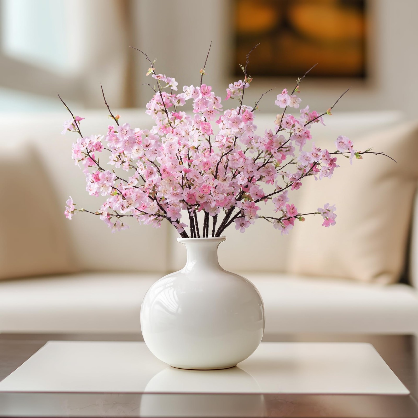 ENALGRE Artificial Cherry Blossom Branches 27.6In Silk Cherry Blossom Branches