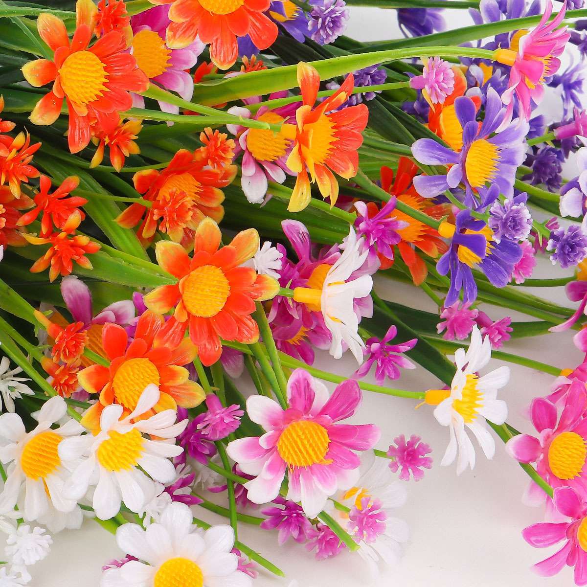 43 Heads 7 Twigs Artificial Flowers Plants Wedding Home Garden In/Outdoor Decor