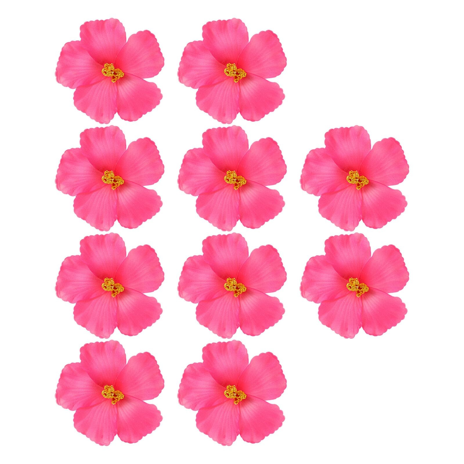 10PCS Pink Hibiscus Flowers: Artificial Hawaiian Faux Flower Heads 3.94 Inch …