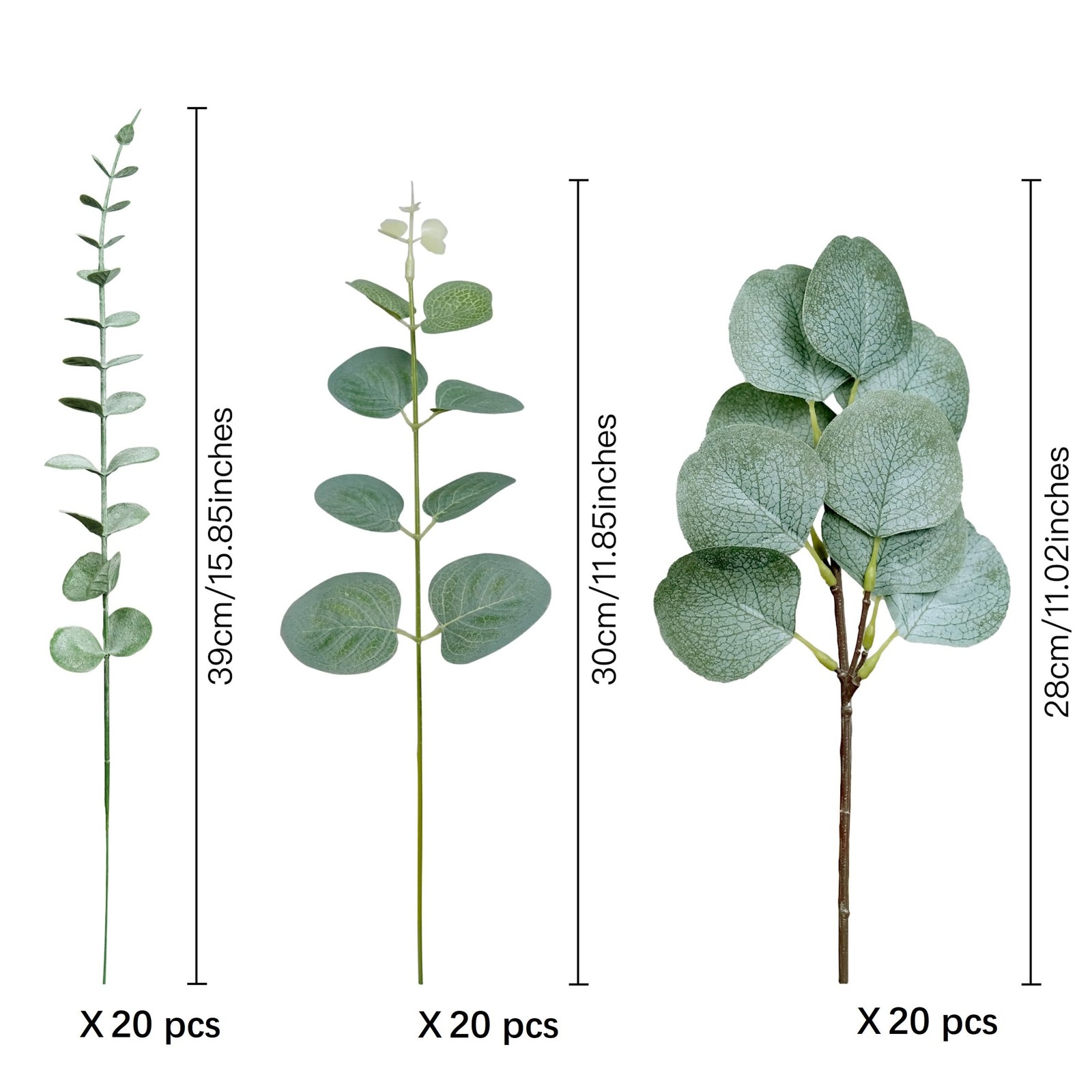 60Pcs 3 Kinds Eucalyptus Stems Artificial Mixed Eucalyptus Leaves Picks, Faux…